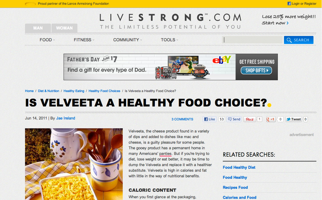 from the Livestrong site, a typo substituting "panties" for "pantries".