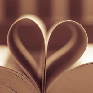 Heart made from book pages